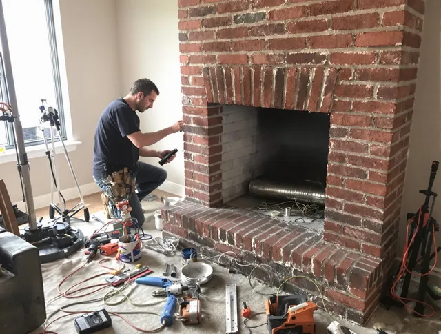 Poinciana Chimney Sweep specialist finalizing chimney liner service in Poinciana, FL