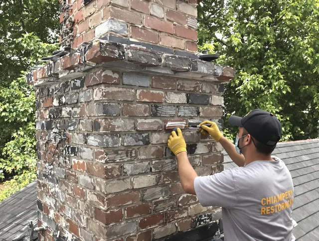 In-progress chimney restoration by Poinciana Chimney Sweep in Poinciana, FL